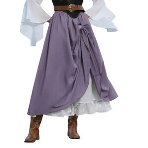 Scarlet Darkness‎ Renaissance Layered Lace Hem Maxi Skirt Purple Sz M Festival